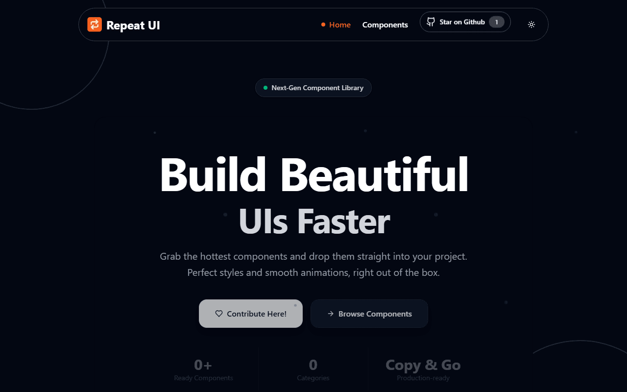 Screenshot of Repeat UI